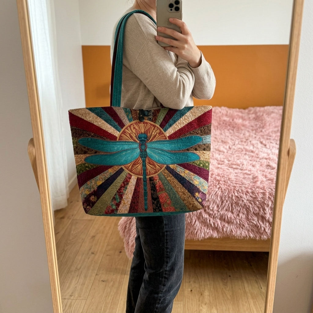 Dragonfly Bloom Quilted Classic Tote Bag SN0DK039