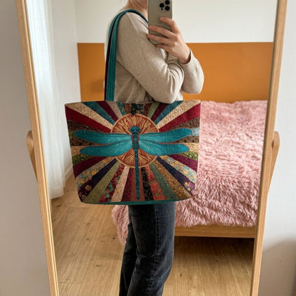 Dragonfly Bloom Quilted Classic Tote Bag SN0DK039