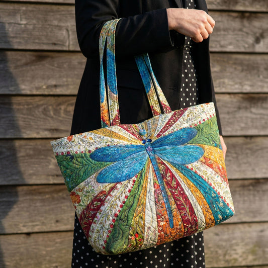 Dragonfly Tote Quilted Classic Tote Bag SN0DK016