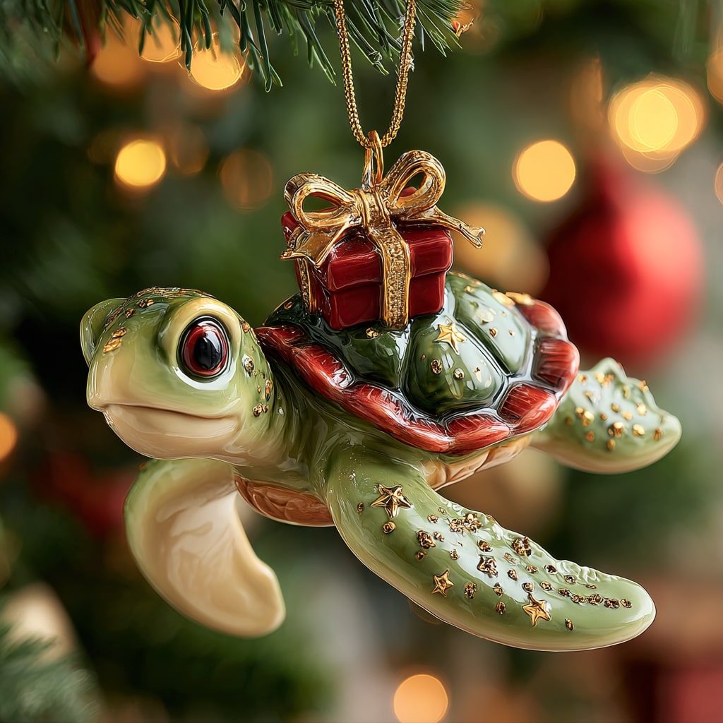 Evergreen Turtle Mica Ornament NCU0NL128