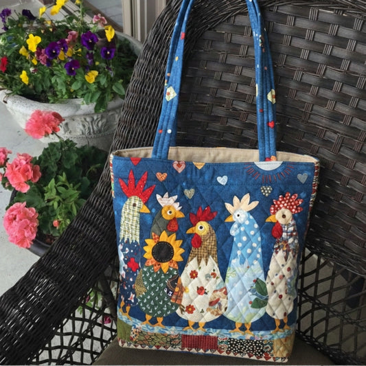 Feathered Folk Jubilee Quilted Zipper Tote Bag SN0PT017