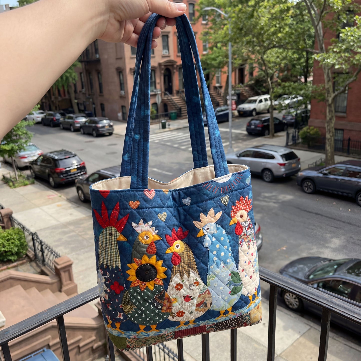 Feathered Folk Jubilee Quilted Zipper Tote Bag SN0PT017