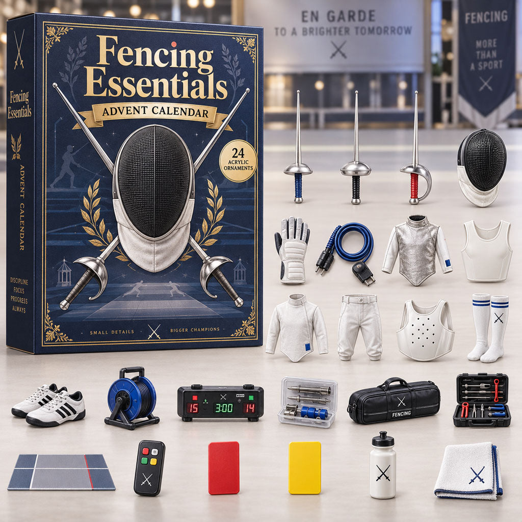 CHRISTMAS KICKOFF 40% OFF - Fencing Essentials Advent Calendar 2026 - 24-Day Festive Countdown, Acrylic Charms Blind Box - Gift For Fencing Lovers AC0NT348