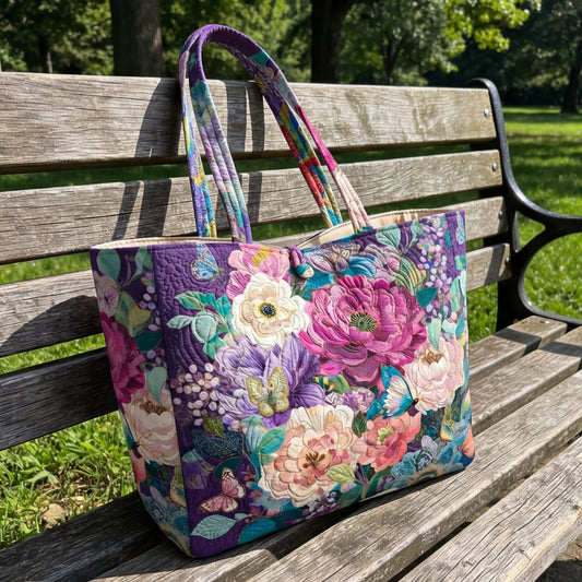 Floral Fantasy Quilted Classic Tote Bag SN0NT025