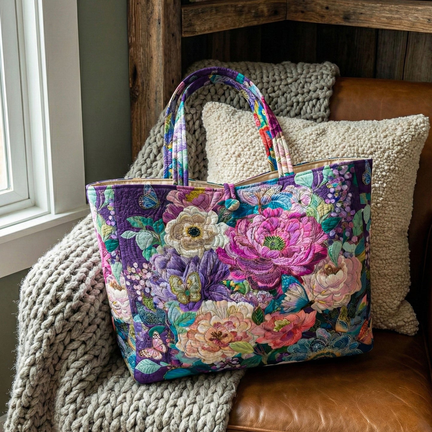 Floral Fantasy Quilted Classic Tote Bag SN0NT025