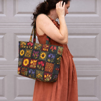 Floral Garden Heirloom Quilted Classic Tote Bag SN0PT013