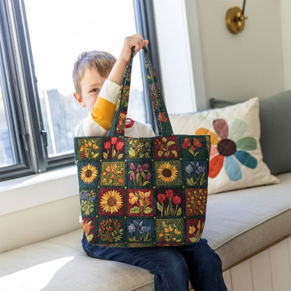 Floral Garden Heirloom Quilted Classic Tote Bag SN0PT013