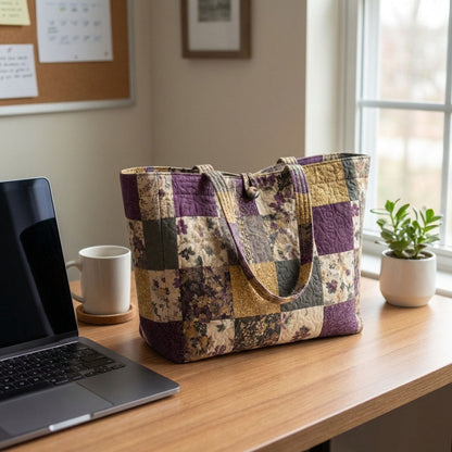 Floral Patchwork Quilted Classic Tote Bag SN0K002