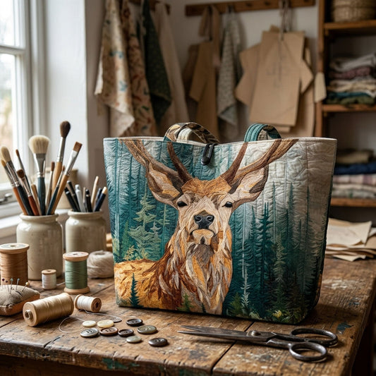 Forest Deer Quilted Classic Tote Bag SN0DK031