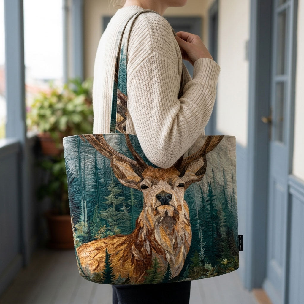 Forest Deer Quilted Classic Tote Bag SN0DK031