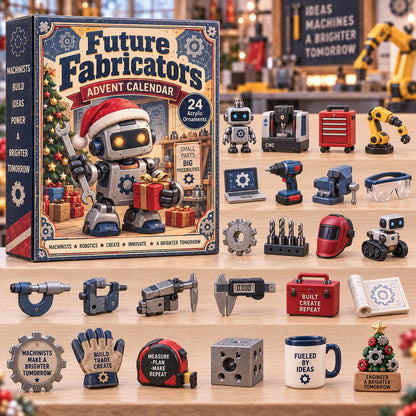 CHRISTMAS KICKOFF 40% OFF - Future Fabricators Advent Calendar 2026 - 24-Day Festive Countdown, Acrylic Charms Blind Box - Gift For Machinist Lovers AC0TH359
