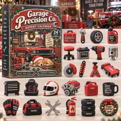 CHRISTMAS KICKOFF 40% OFF - Garage Precision Co Advent Calendar 2026 - 24-Day Festive Countdown, Acrylic Charms Blind Box - Gift For Machinist Lovers AC0TH353