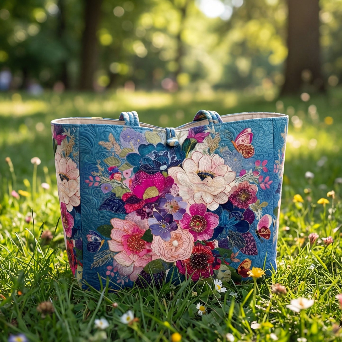Garden Bloom Quilted Classic Tote Bag SN0NT023