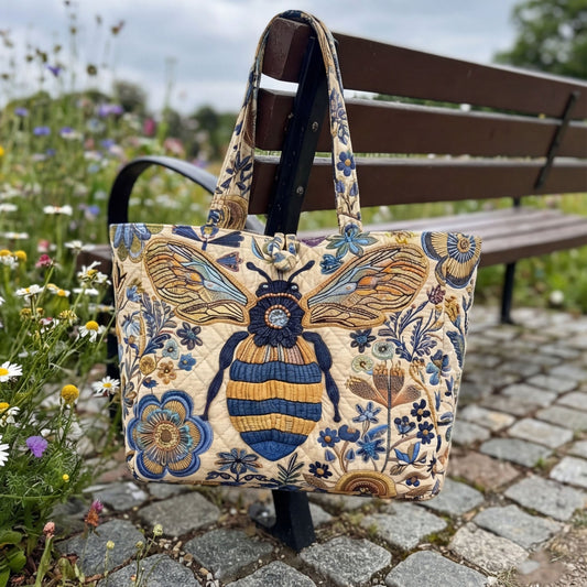 Golden Meadow Bee Quilted Classic Tote Bag SN0NT018