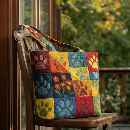 Heartprint Meadow Quilted Zipper Tote Bag SN0PT004