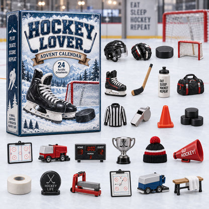 CHRISTMAS KICKOFF 40% OFF - Hockey Lover Advent Calendar 2026 - 24-Day Festive Countdown, Acrylic Charms Blind Box - Gift For Sport Lovers AC0HA285