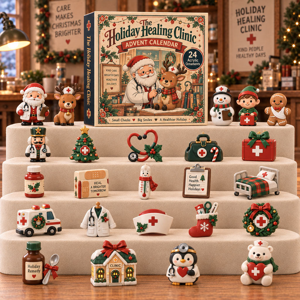 CHRISTMAS KICKOFF 40% OFF - Holiday Healing Studio Advent Calendar 2026 - 24-Day Festive Countdown, Acrylic Charms Blind Box - Gift For Hospital Lovers AC0TH292