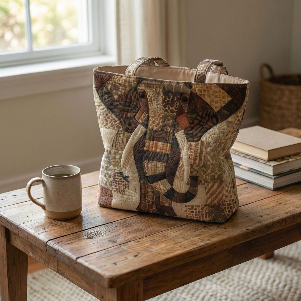 Ivory Patch Quilted Zipper Tote Bag SN0DK013
