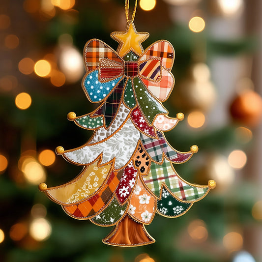 Joyful Patchwork Tree Mica Ornament NCU0DH322