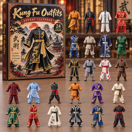 CHRISTMAS KICKOFF 40% OFF - Kung Fu Outfits Advent Calendar 2026 - 24-Day Festive Countdown, Acrylic Charms Blind Box - Gift For Kung Fu Lovers AC0NT317