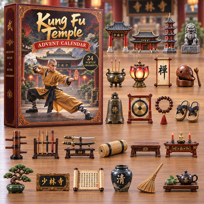 CHRISTMAS KICKOFF 40% OFF - Kung Fu Temple Advent Calendar 2026 - 24-Day Festive Countdown, Acrylic Charms Blind Box - Gift For Kung Fu Lovers AC0NT318