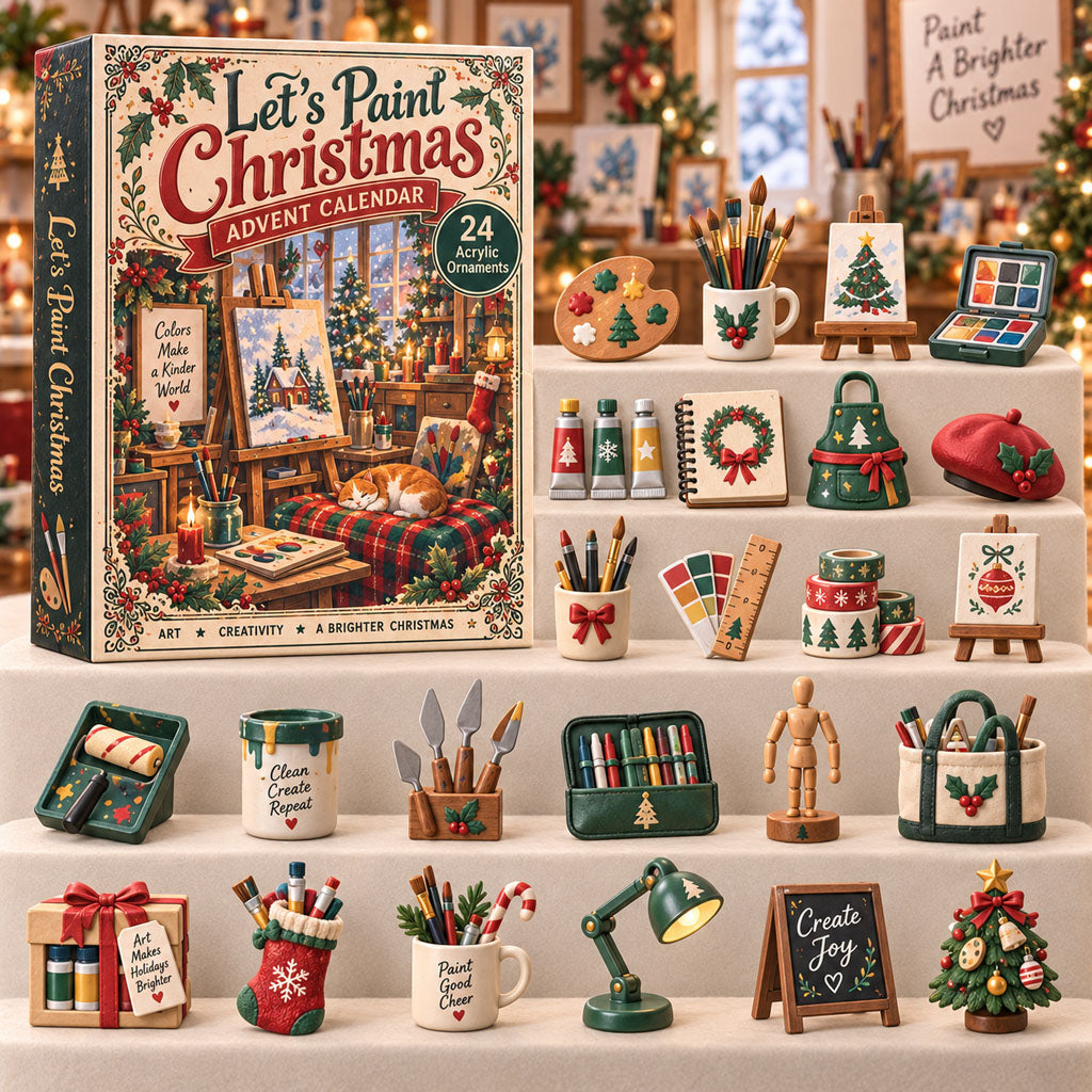 CHRISTMAS KICKOFF 40% OFF - Lets Paint Christmas Advent Calendar 2026 - 24-Day Festive Countdown, Acrylic Charms Blind Box - Gift For Family, Friends AC0TH309