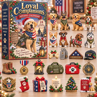 CHRISTMAS KICKOFF 40% OFF - Loyal Companions Advent Calendar 2026 - 24-Day Festive Countdown, Acrylic Charms Blind Box - Gift For Veterans AC0TH337