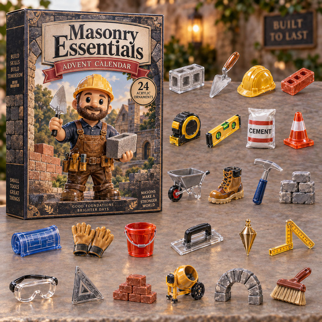 CHRISTMAS KICKOFF 40% OFF - Masonry Essentials Advent Calendar 2026 - 24-Day Festive Countdown, Acrylic Charms Blind Box - Gift For Masons AC0NT379