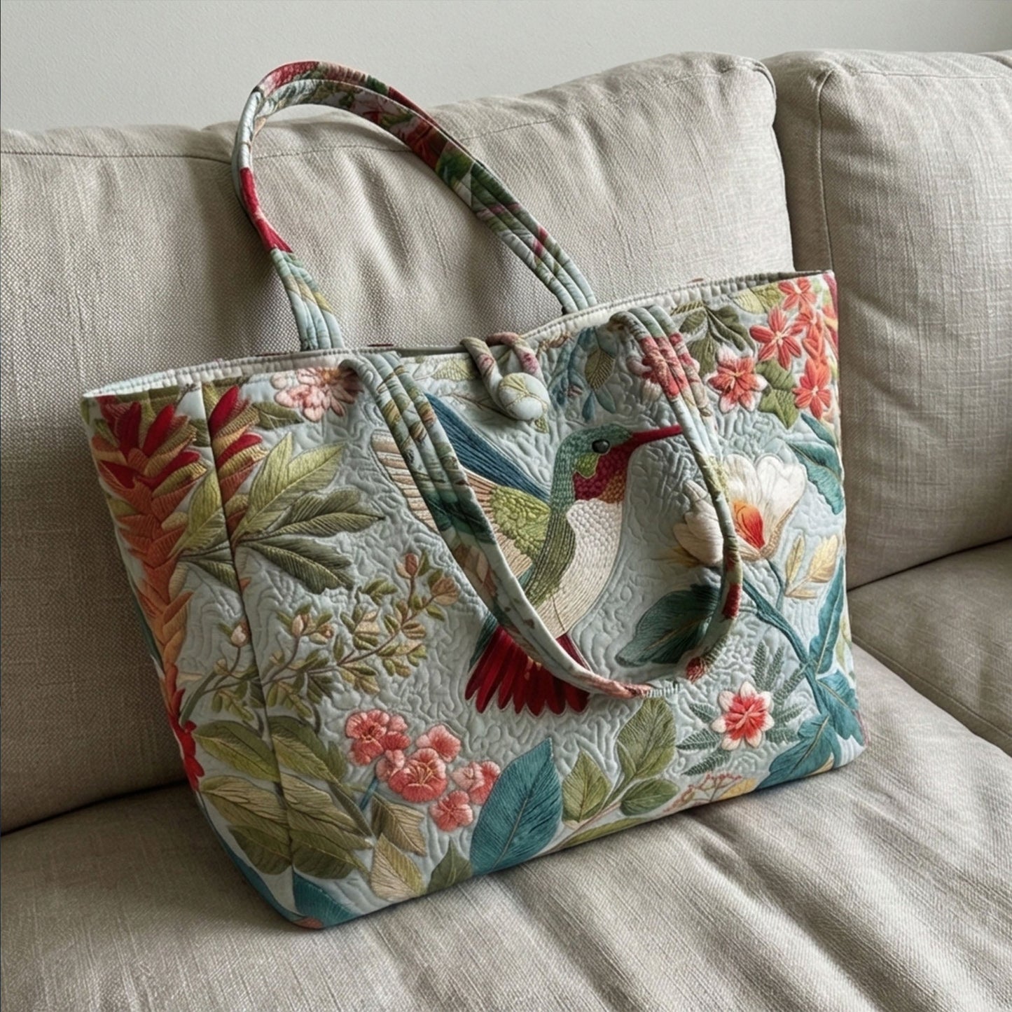 Meadow Bloom Quilted Classic Tote Bag SN0NT016