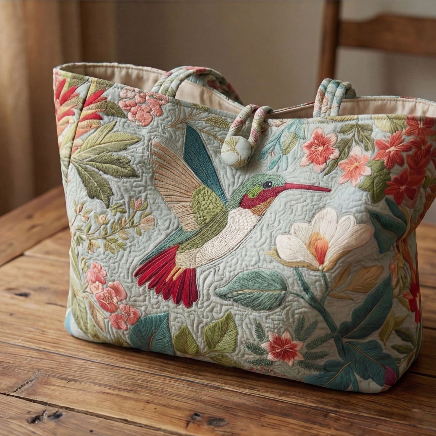 Meadow Bloom Quilted Classic Tote Bag SN0NT016