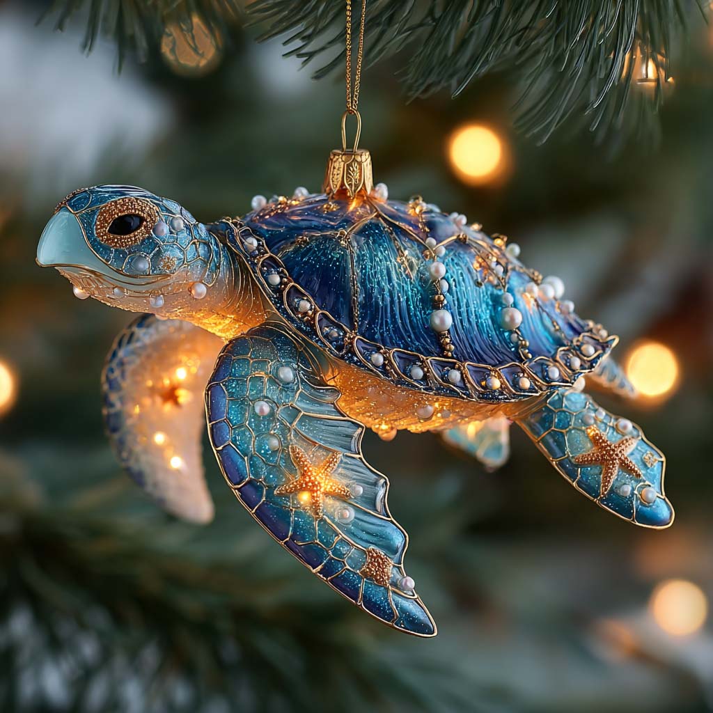 Merry Turtle Mica Ornament NCU0HT097