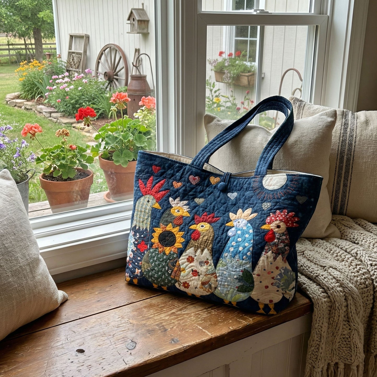 Midnight Farm Friends Quilted Classic Tote Bag SN0PT029