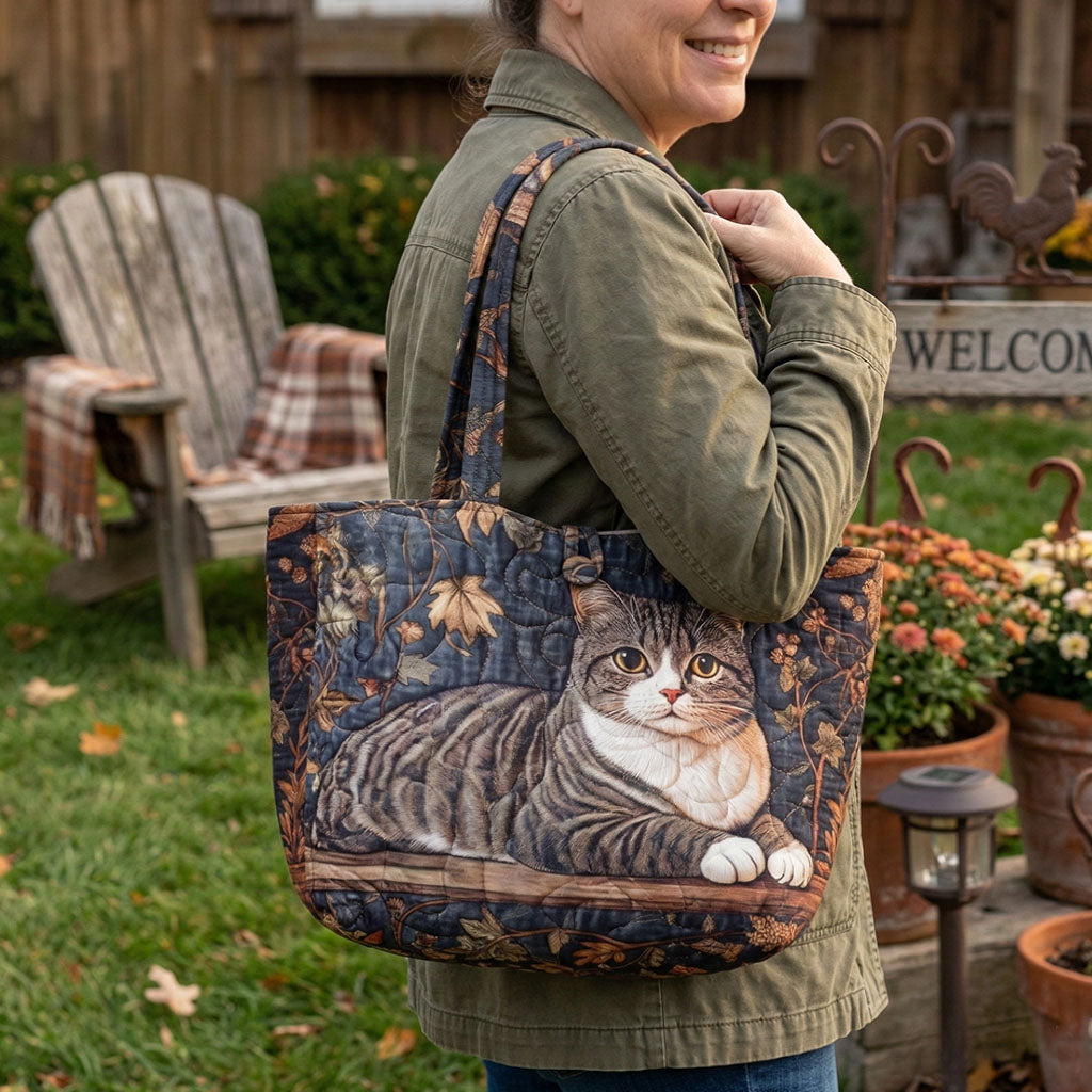 Midnight Library Cat Quilted Classic Tote Bag SN0PT033