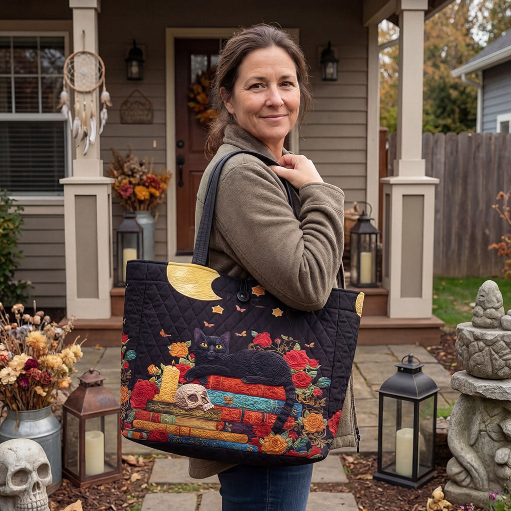 Midnight Library Companion Quilted Classic Tote Bag SN0PT037