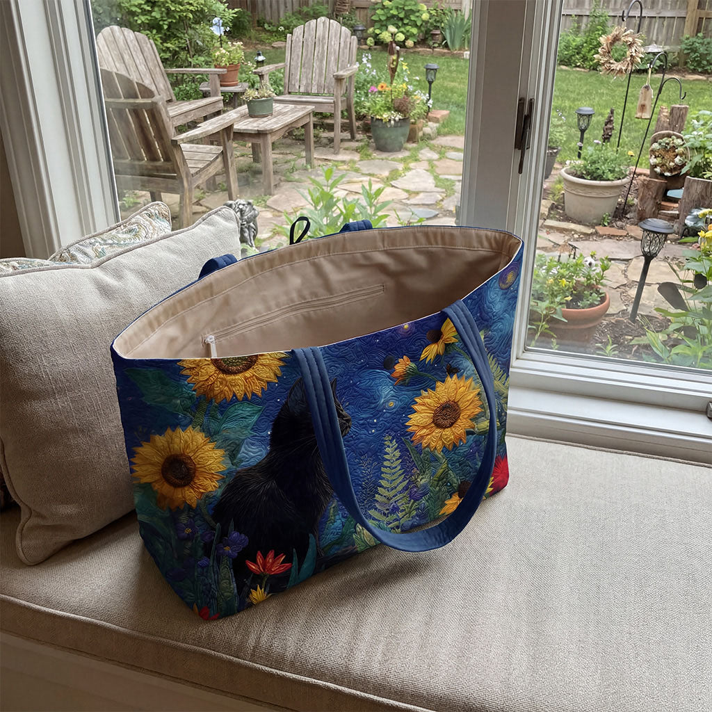 Midnight Sunflower Heritage Quilted Classic Tote Bag SN0PT038