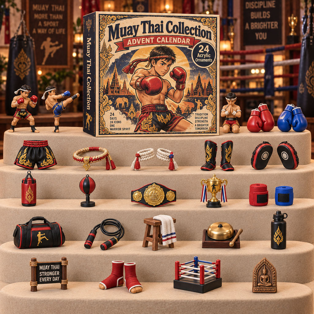 CHRISTMAS KICKOFF 40% OFF - Muay Thai Fighter Advent Calendar 2026 - 24-Day Festive Countdown, Acrylic Charms Blind Box - Gift For Muay Thai Lovers AC0TH255