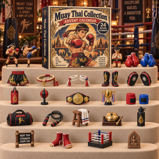 CHRISTMAS KICKOFF 40% OFF - Muay Thai Fighter Advent Calendar 2026 - 24-Day Festive Countdown, Acrylic Charms Blind Box - Gift For Muay Thai Lovers AC0TH255