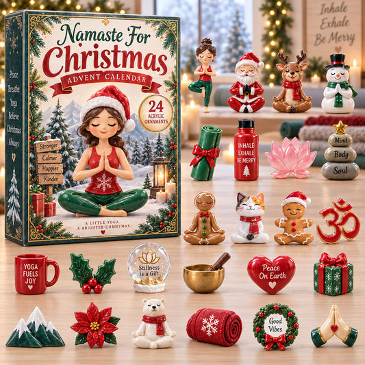 CHRISTMAS KICKOFF 40% OFF - Namaste For Christmas Advent Calendar 2026 - 24-Day Festive Countdown, Acrylic Charms Blind Box - Gift For Yoga Lovers AC0NT323