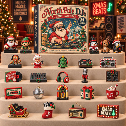 CHRISTMAS KICKOFF 40% OFF - North Pole DJs Advent Calendar 2026 - 24-Day Festive Countdown, Acrylic Charms Blind Box - Gift For Music Lovers AC0TH264