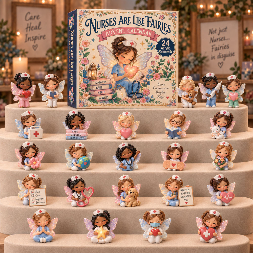 CHRISTMAS KICKOFF 40% OFF - Nurses Are Earth Angels Advent Calendar 2026 - 24-Day Festive Countdown, Acrylic Charms Blind Box - Gift For Nurse Lovers AC0TM345