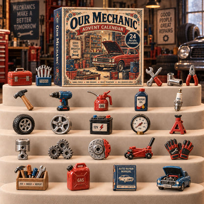 CHRISTMAS KICKOFF 40% OFF - Our Mechanic Advent Calendar 2026 - 24-Day Festive Countdown, Acrylic Charms Blind Box - Gift For Mechanics Lovers AC0TM326