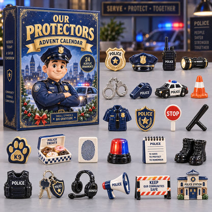 CHRISTMAS KICKOFF 40% OFF - Our Protectors Advent Calendar 2026 - 24-Day Festive Countdown, Acrylic Charms Blind Box - Gift For Police Lovers AC0TM390