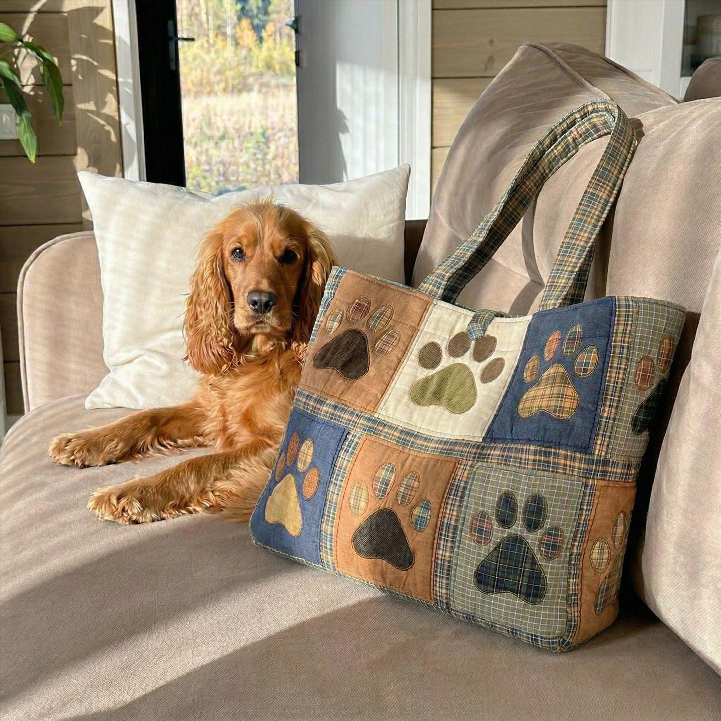 Paw Patchwork Quilted Classic Tote Bag SN0NT001