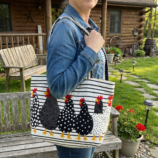 Polka Dot Chicken Crew Quilted Classic Tote Bag SN0PT026