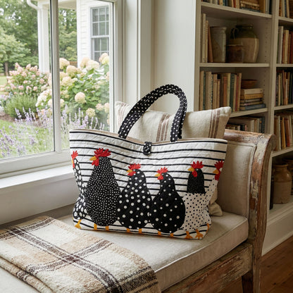 Polka Dot Chicken Crew Quilted Classic Tote Bag SN0PT026