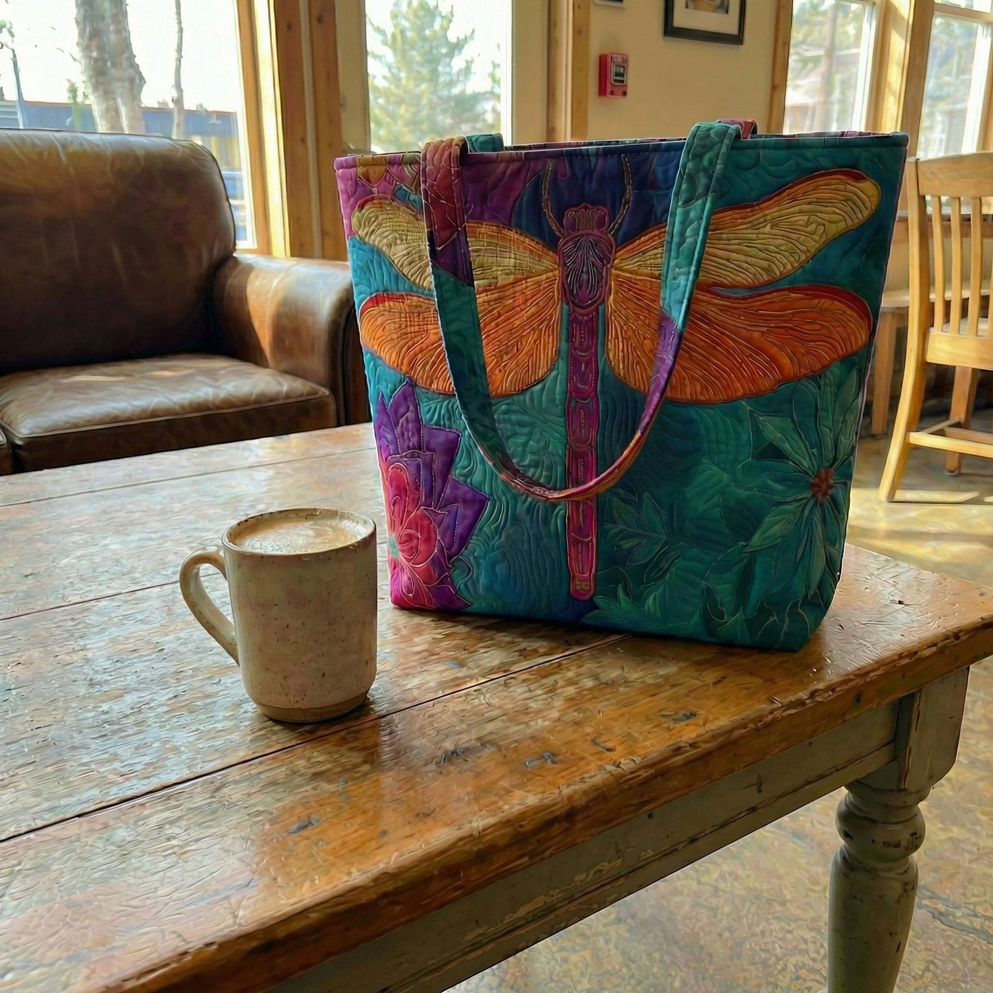 Prism Dragonfly Quilted Zipper Tote Bag SN0DK008