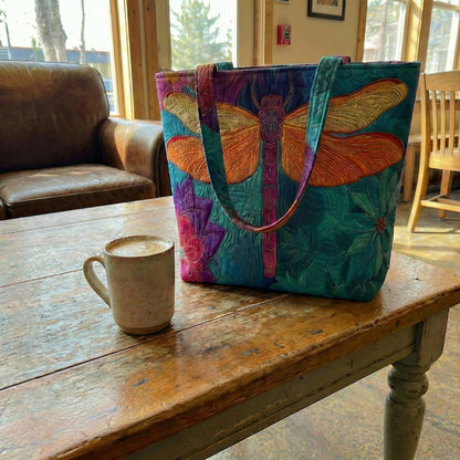Prism Dragonfly Quilted Zipper Tote Bag SN0DK008