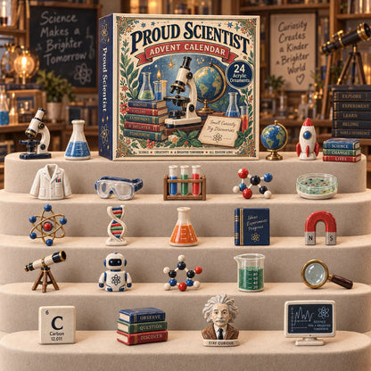 CHRISTMAS KICKOFF 40% OFF - Proud Scientist Advent Calendar 2026 - 24-Day Festive Countdown, Acrylic Charms Blind Box - Gift For Science Lovers AC0TM347
