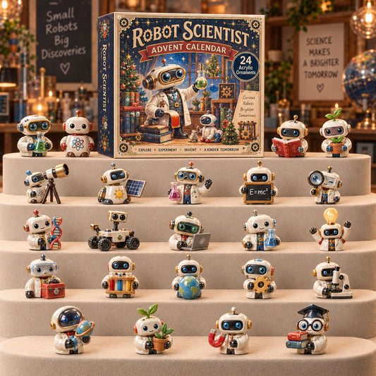 CHRISTMAS KICKOFF 40% OFF - Robot Scientist Advent Calendar 2026 - 24-Day Festive Countdown, Acrylic Charms Blind Box - Gift For Science Lovers AC0TM349