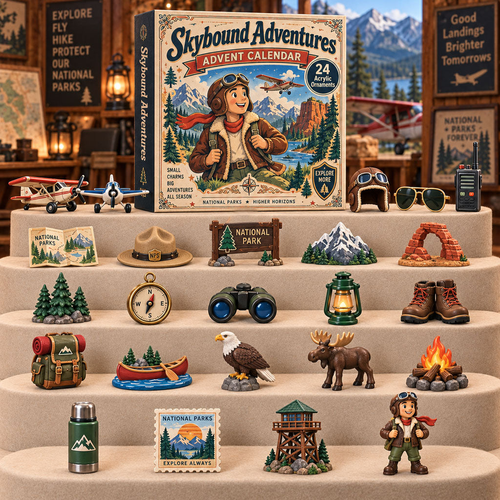 CHRISTMAS KICKOFF 40% OFF - Skybound Adventures Advent Calendar 2026 - 24-Day Festive Countdown, Acrylic Charms Blind Box - Gift For Pilot Lovers AC0TH285